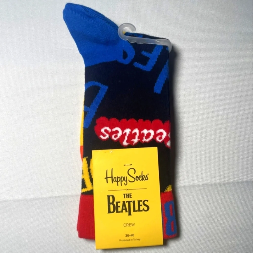 NWT Unisex The Beatles Happy Socks - Red, Blue, Yellow